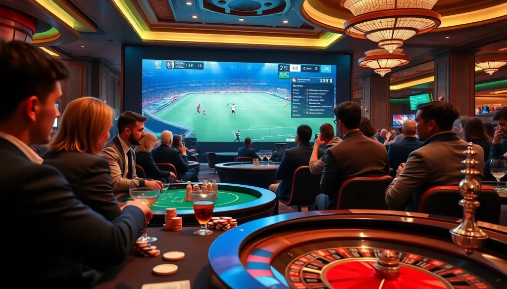 Experience trực tiếp bóng đá VanKhanhTV at a vibrant casino, where live soccer meets thrilling betting action.